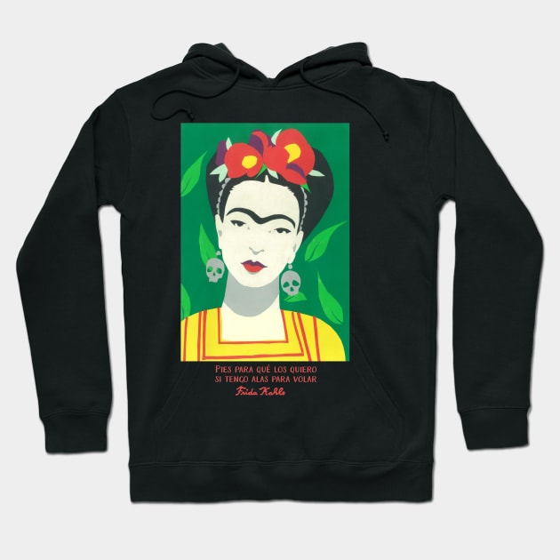 FRIDA KAHLO Mexican Feminist portrait painting Hoodie by GalleryArtField